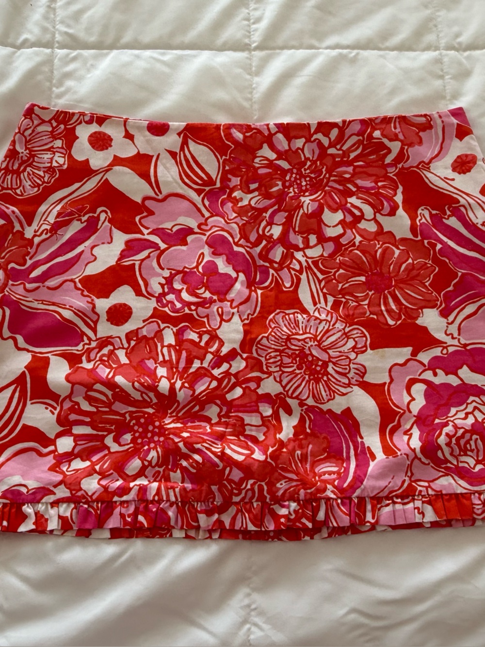 Lilly Pulitzer size 2 fully lined back zip  Skirt pink and orange floral